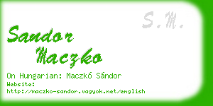 sandor maczko business card