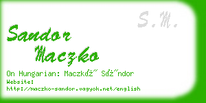 sandor maczko business card